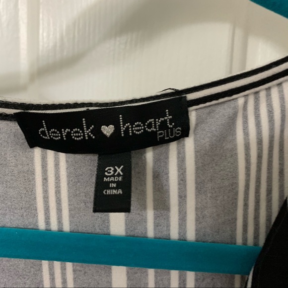 Derek Heart Black And White Stripe Jumpsuit 3x - Picture 5 of 5